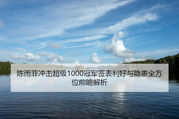 陈雨菲冲击超级1000冠军签表利好与隐患全方位前瞻解析